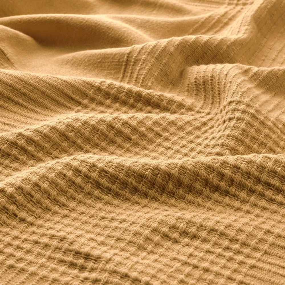 Mustard Textured Throw Blanket